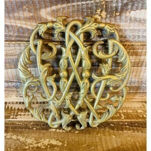 Vintage 1950's Virginia Metalcrafters Brass Trivet Colonial Williamsburg CW10-14